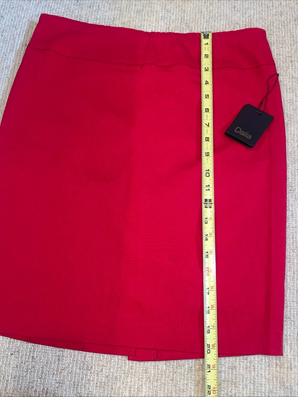 Dalia Vibrant Red Straight Pencil Skirt New with Tags Size 8 Stretch - Picture 8 of 10